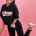 - WYPRZEDANE - Komplet bawełniany New York czarny