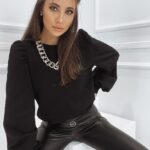 Legginsy wyszczuplające woskowane Slim czarne