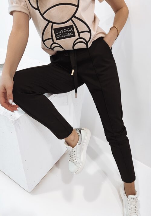 Spodnie casualowe w kant Kelly czarne