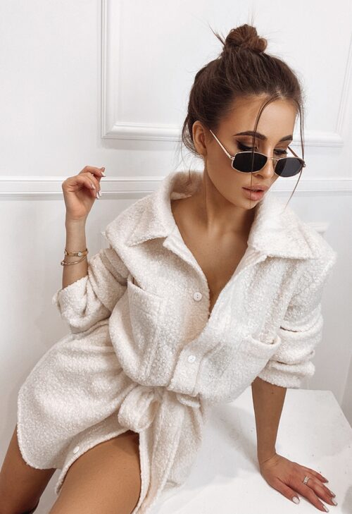 Koszula oversize z misia Vegas ecru