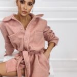 Koszula oversize z misia Vegas pudrowa