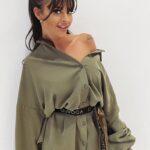 Koszula oversize z paskiem Denver khaki