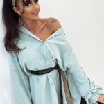 Koszula oversize z paskiem Denver pistacjowa