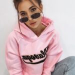 Bluza bawełniana oversize Savannah pudrowa