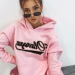 Bluza bawełniana oversize Savannah pudrowa