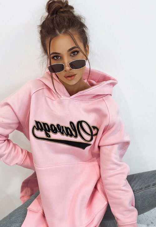 Bluza bawełniana oversize Savannah pudrowa