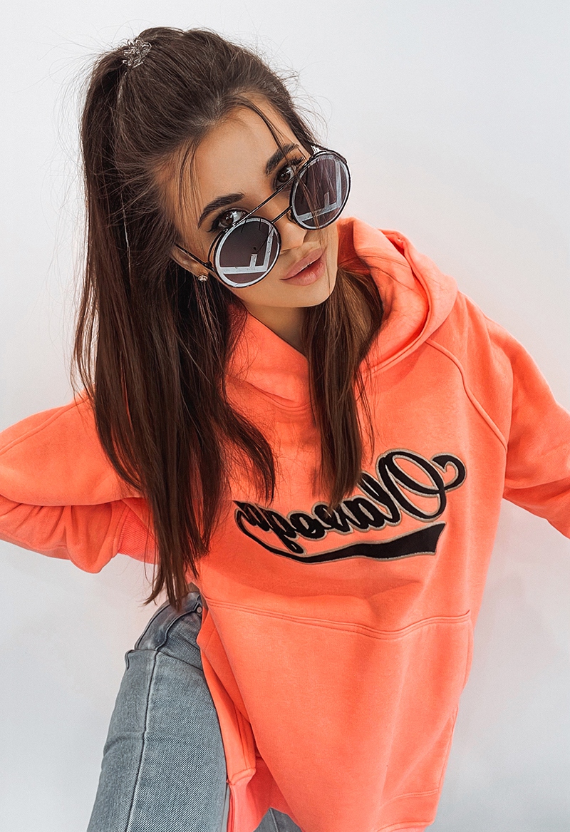 Bluza bawełniana oversize Savannah neonowa pomarańczowa Bluza bawełniana oversize Savannah neonowa pomarańczowa