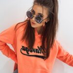 Bluza bawełniana oversize Savannah neonowa pomarańczowa