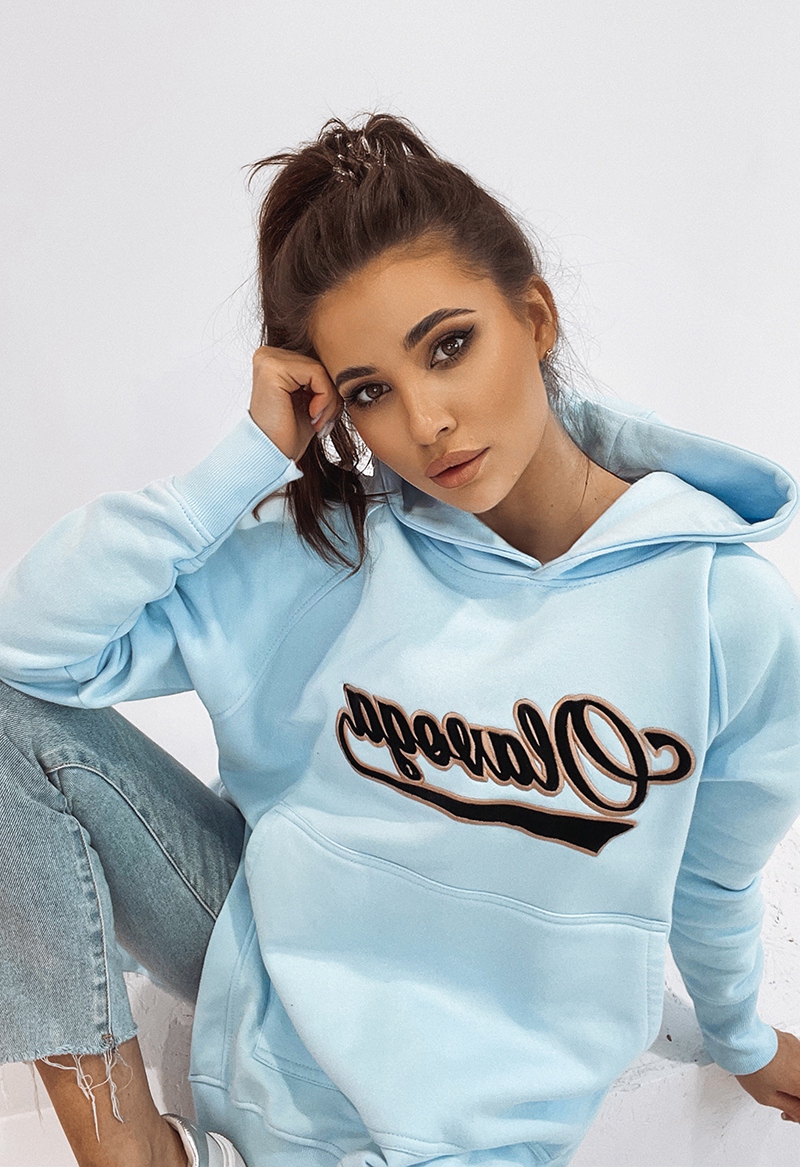 Bluza bawełniana oversize Savannah niebieska