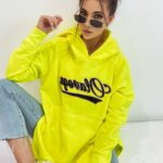 Bluza bawełniana oversize Savannah neonowa limonkowa