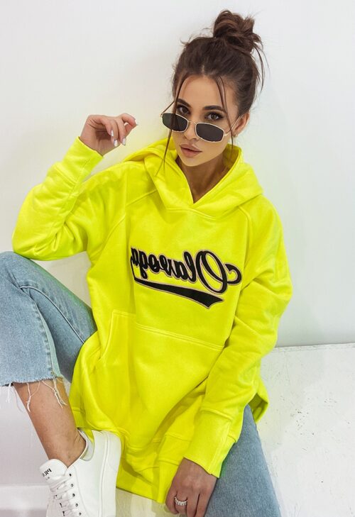 Bluza bawełniana oversize Savannah neonowa limonkowa