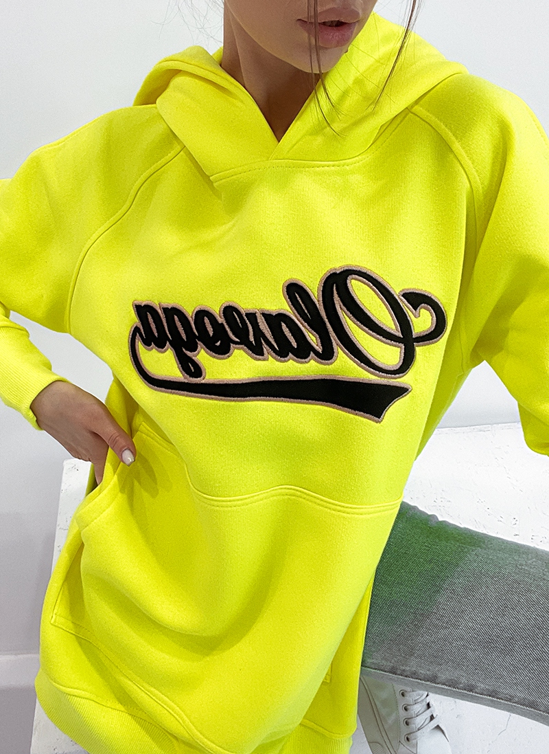 Bluza bawełniana oversize Savannah neonowa limonkowa