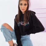 Bluza bawełniana z kapturem Colorful czarna