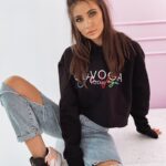 Bluza bawełniana z kapturem Colorful czarna