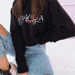 Bluza bawełniana z kapturem Colorful czarna