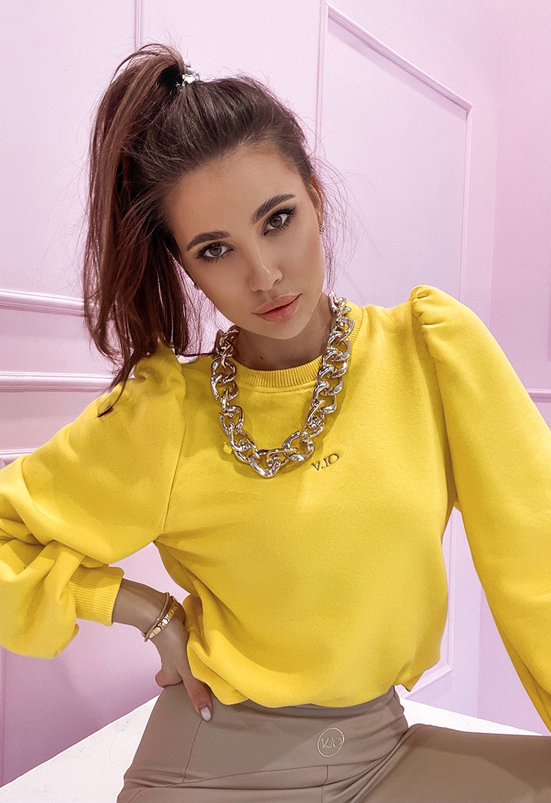 Bluza elegancka z łańcuchem Chain żółta