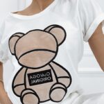 T-shirt bawełniany Teddy Bear ecru