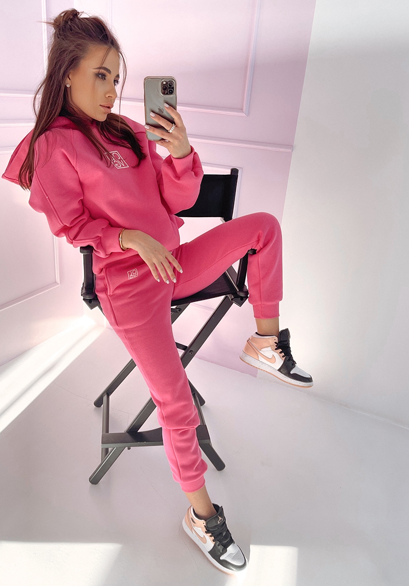 Komplet bawełniany logo IVY amarantowy