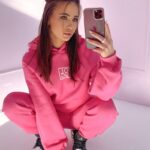 Komplet bawełniany logo IVY amarantowy