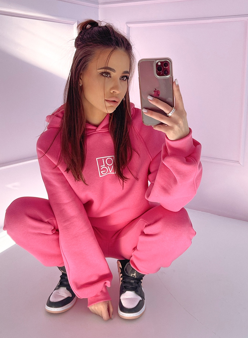 Komplet bawełniany logo IVY amarantowy