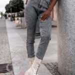 Spodnie jeansowe elastyczne Graphic szare