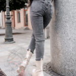 Spodnie jeansowe elastyczne Graphic szare