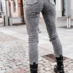 Spodnie jeansowe elastyczne Graphic szare