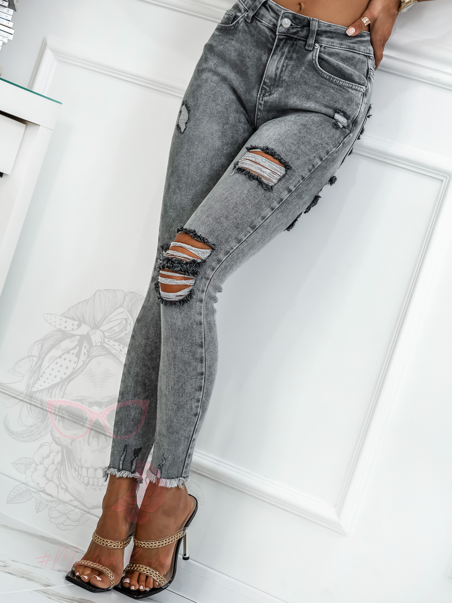 Spodnie jeansowe Victoria Rock szare