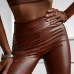 Legginsy skórzane SecondSkin brązowe