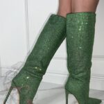 Kozaki z cyrkonii Rock DubaiNight zielone