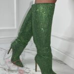 Kozaki z cyrkonii Rock DubaiNight zielone