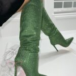 Kozaki z cyrkonii Rock DubaiNight zielone