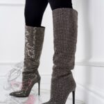 Kozaki z cyrkonii Rock DubaiNight czarne