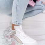 Sneakersy Madam Supre białe / beżowe