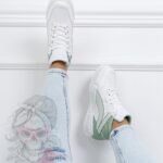 Sneakersy Madam Supre białe/miętowe