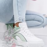 Sneakersy Madam Supre białe/miętowe