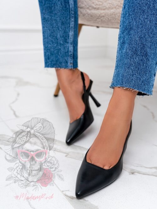 Czółenka bez pięty Madam Alvery czarne