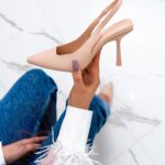 Czółenka bez pięty Madam Alvery beżowe