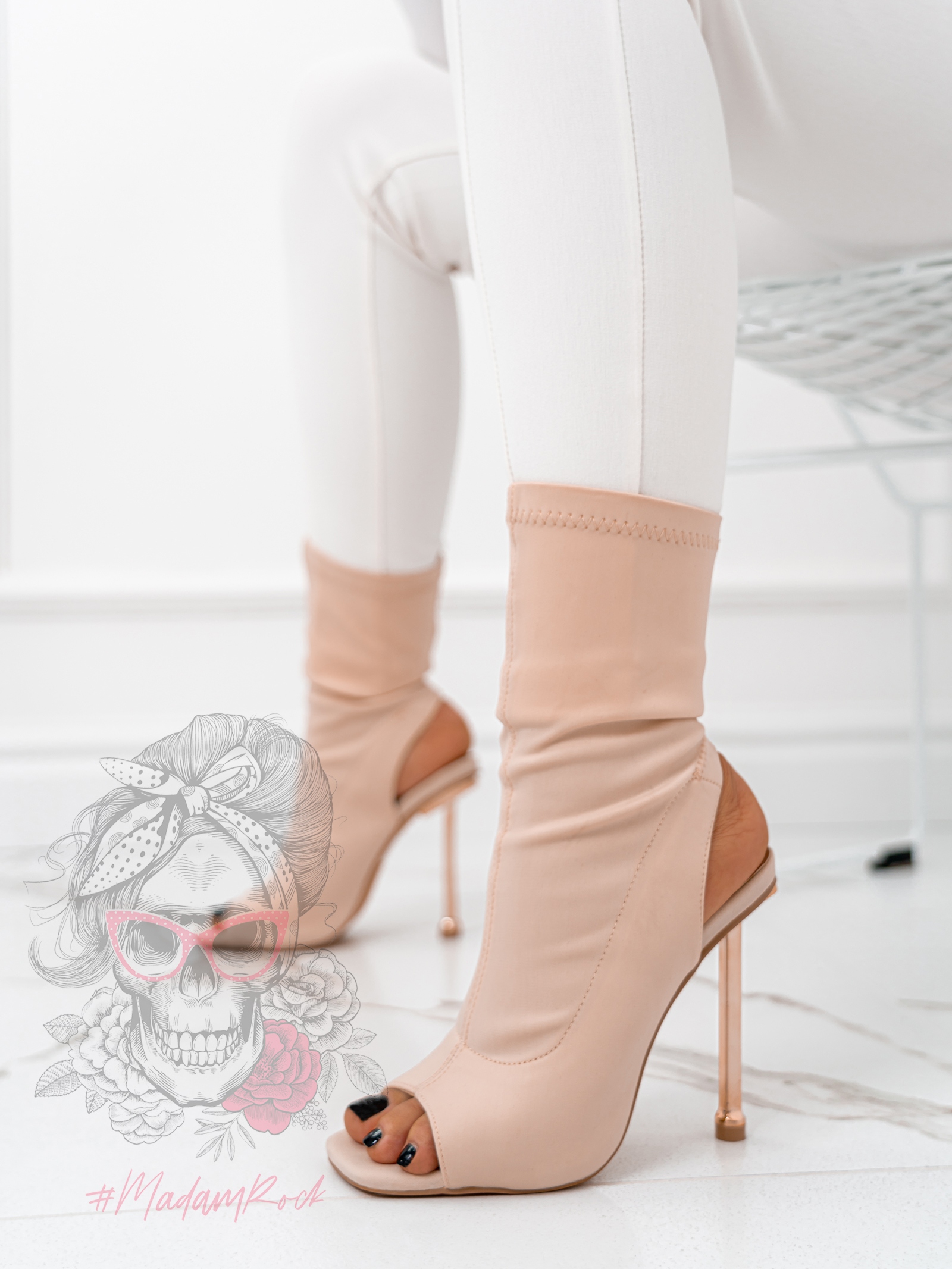 Botki elastyczne Madam Olego nude