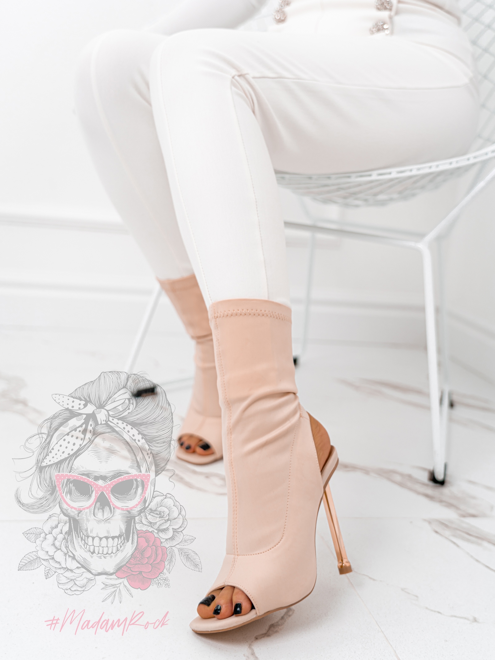 Botki elastyczne Madam Olego nude