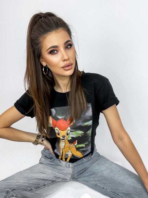 T-shirt bawełniany Sweet czarny