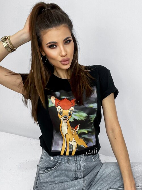 T-shirt bawełniany Sweet czarny