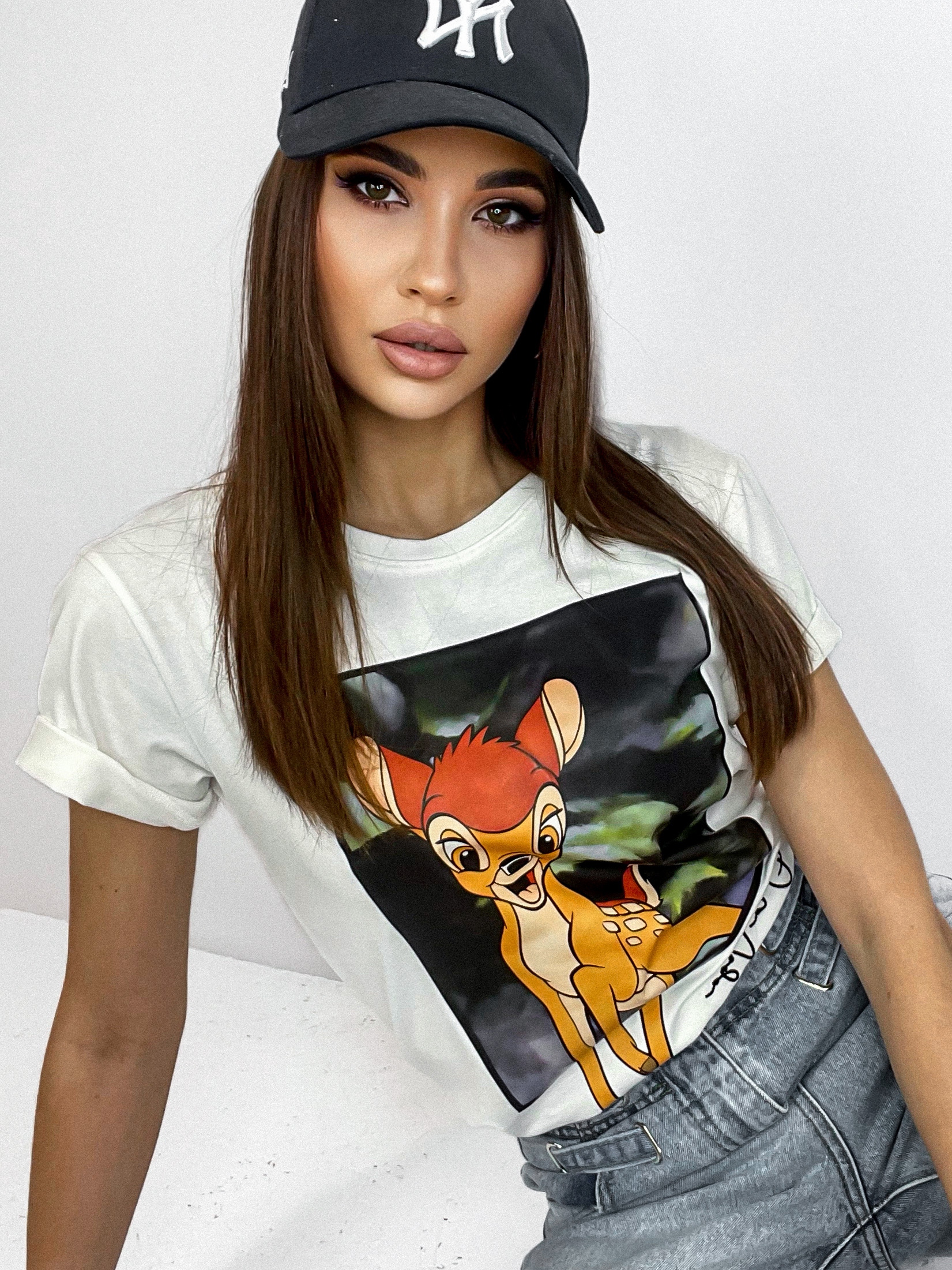 T-shirt bawełniany Sweet ecru