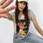 T-shirt bawełniany Sweet beżowy