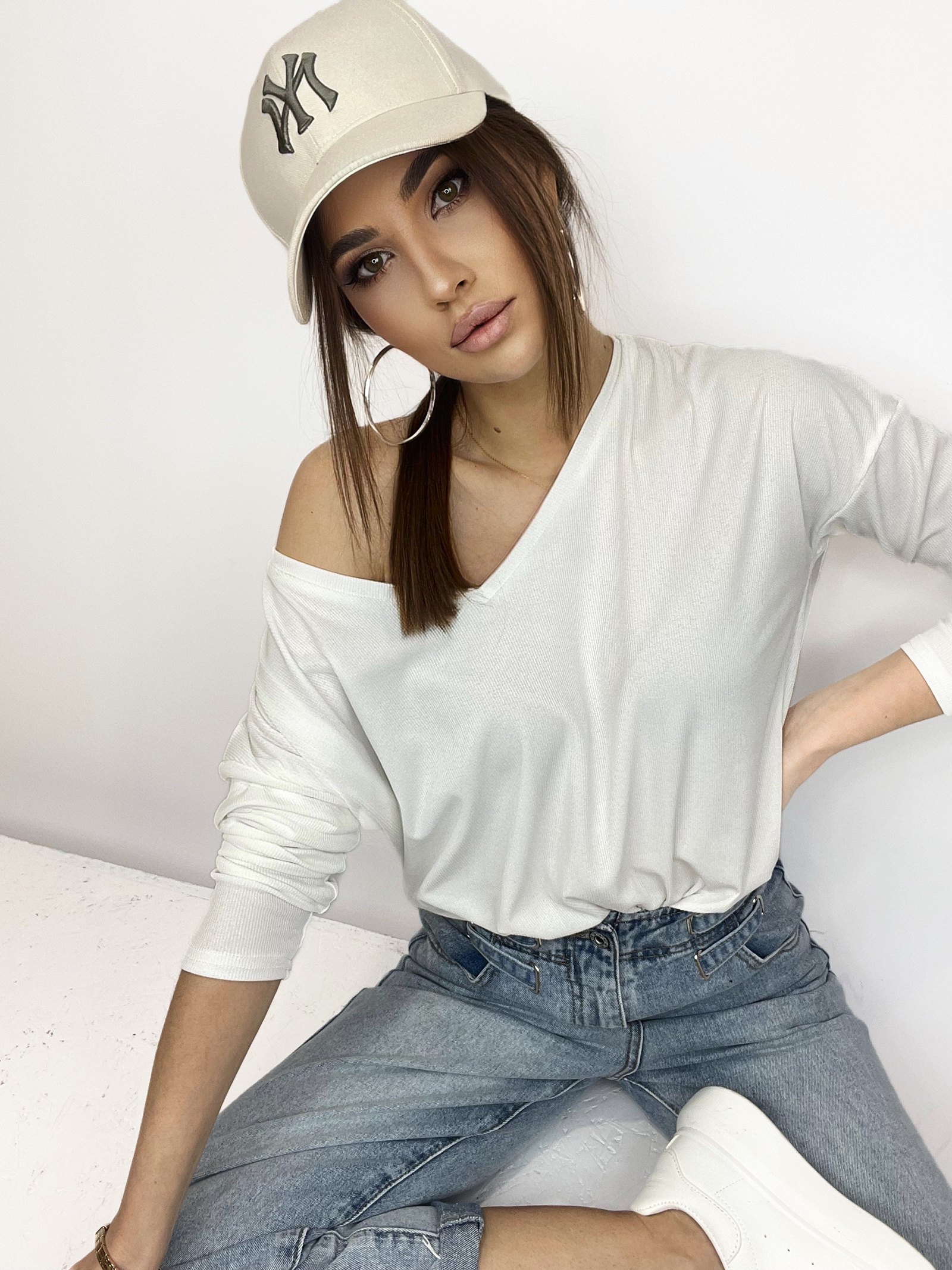 Bluzka oversize Airy ecru