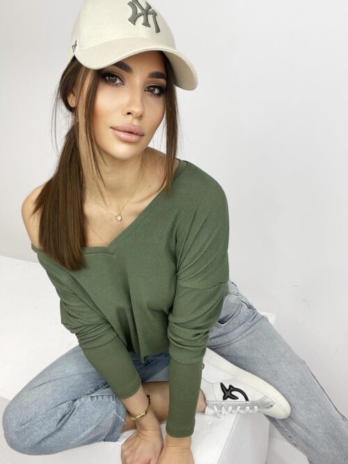 Bluzka oversize Airy khaki