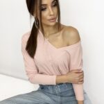 Bluzka oversize Airy pudrowa