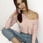 Bluzka oversize Airy pudrowa