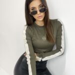 Body elastyczne z lampasem White khaki