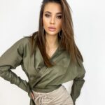 Koszula elegancka wiązana Lovely khaki